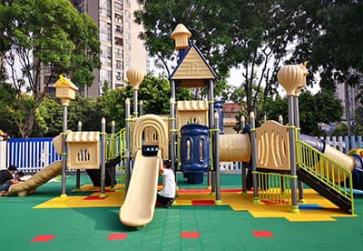 广州市白云区和乐幼儿园别墅屋滑梯组合